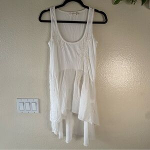 Johnny Was 4 Love and Liberty White Floral Embroidered Flowy Tunic Top